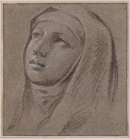 K I 003
<br/>
Kop van een non, opziend naar links
<br/>
<em>Anoniem It, Rome (17de eeuw)</em>